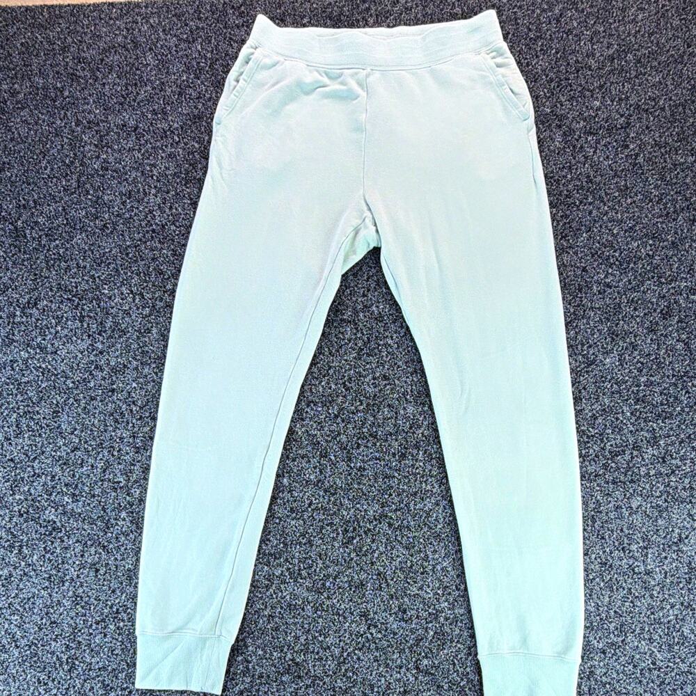 Uniqlo Women's Green Ribbed Jogger Pants Drawstring Elastic Waist Pockets M